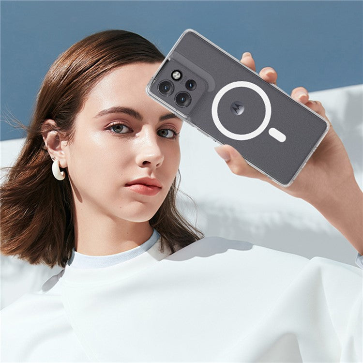 For Motorola Edge 50 Neo 5G / Moto S50 5G / Thinkphone 25 5G Clear Case TPU+Acrylic Magnetic Phone Cover Compatible with MagSafe