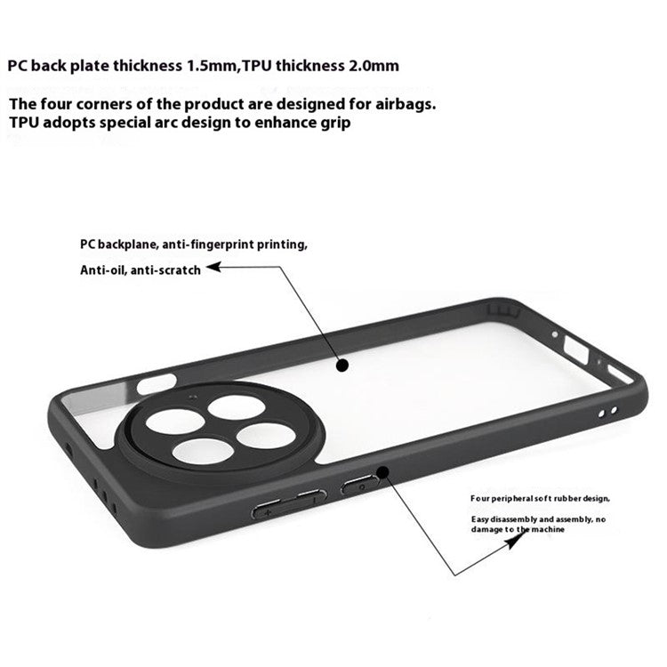 For OnePlus 13 Case Shockproof PC+TPU Clear Back Phone Cover