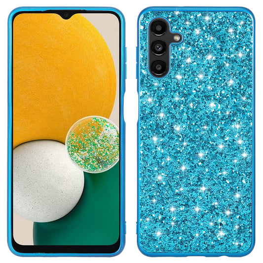For Samsung Galaxy A16 5G / 4G Case TPU + PC Sparkling Glitter Phone Back Cover - Blue