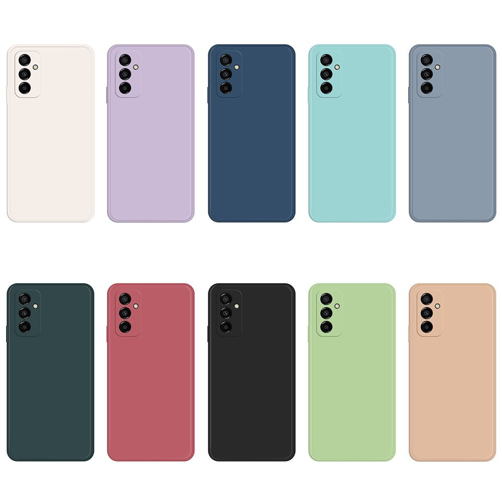 For Samsung Galaxy M23 5G / F23 5G Case Drop Resistant Rubberized TPU Straight Edge Phone Back Cover - Dark Blue
