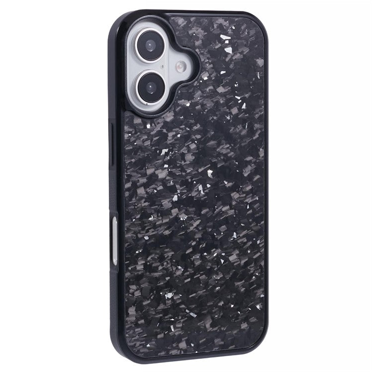For iPhone 16 Plus Magnetic Case Forged Texture Aramid Fiber+TPU Anti-Slip Phone Cover - Silver