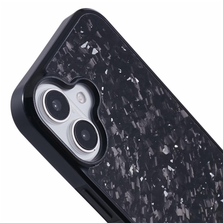 For iPhone 16 Plus Magnetic Case Forged Texture Aramid Fiber+TPU Anti-Slip Phone Cover - Silver