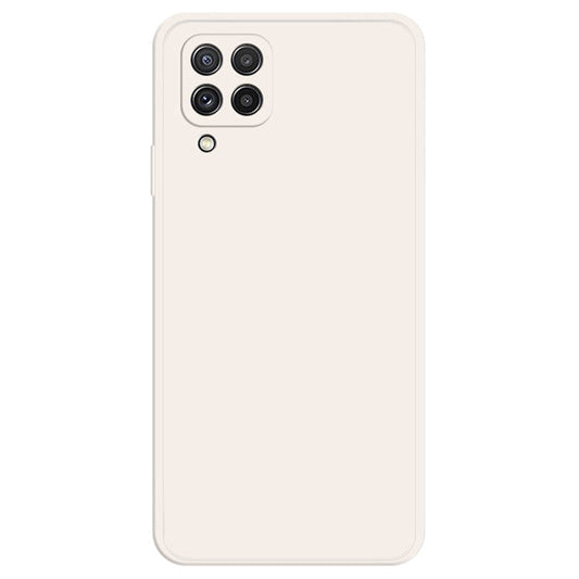 Cell Phone Back Cover for Samsung Galaxy A22 4G (EU Version), Straight Edge Rubberized Flexible TPU Phone Case with Microfiber Lining - Beige