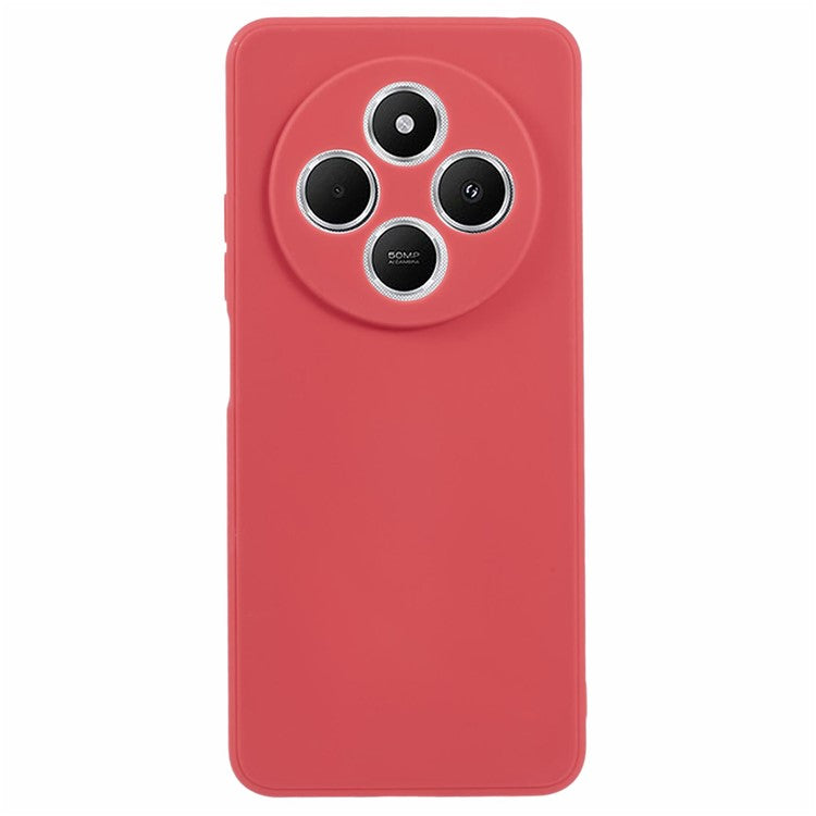 Case For Xiaomi Redmi 14C 4G / Redmi 14R 5G / Poco C75 4G Precise Cut-Outs Straight Edge TPU Shockproof Phone Cover - Hawthorn Red