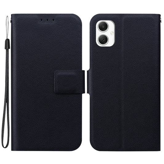 For Samsung Galaxy A06 Case Ultra-Thin PU Leather + TPU Phone Cover with Card Slot - Black