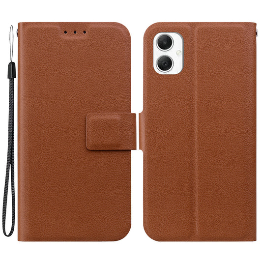 For Samsung Galaxy A06 Case Ultra-Thin PU Leather + TPU Phone Cover with Card Slot - Brown