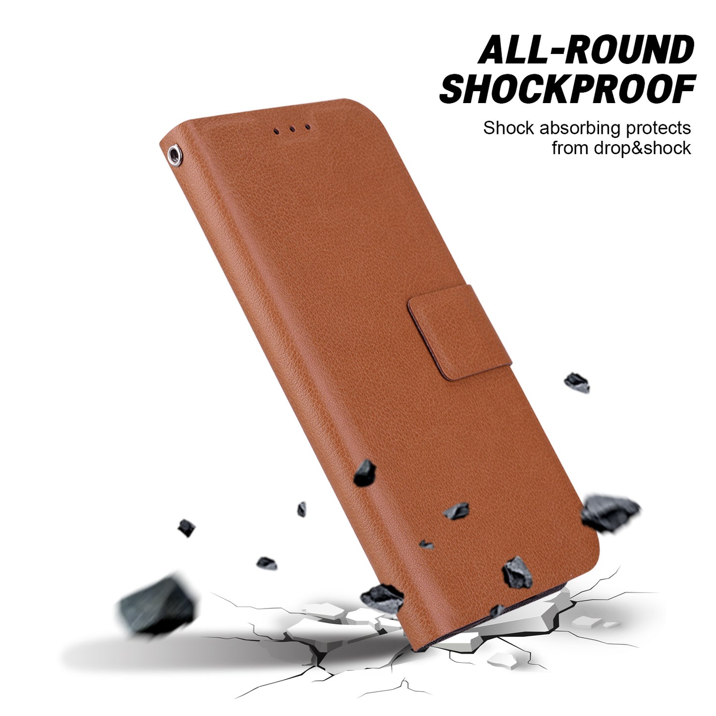 For Samsung Galaxy A06 Case Ultra-Thin PU Leather + TPU Phone Cover with Card Slot - Brown