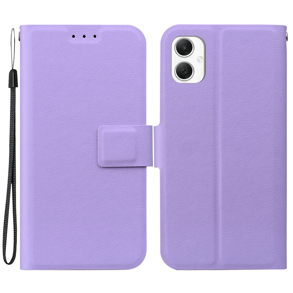 For Samsung Galaxy A06 Case Ultra-Thin PU Leather + TPU Phone Cover with Card Slot - Purple