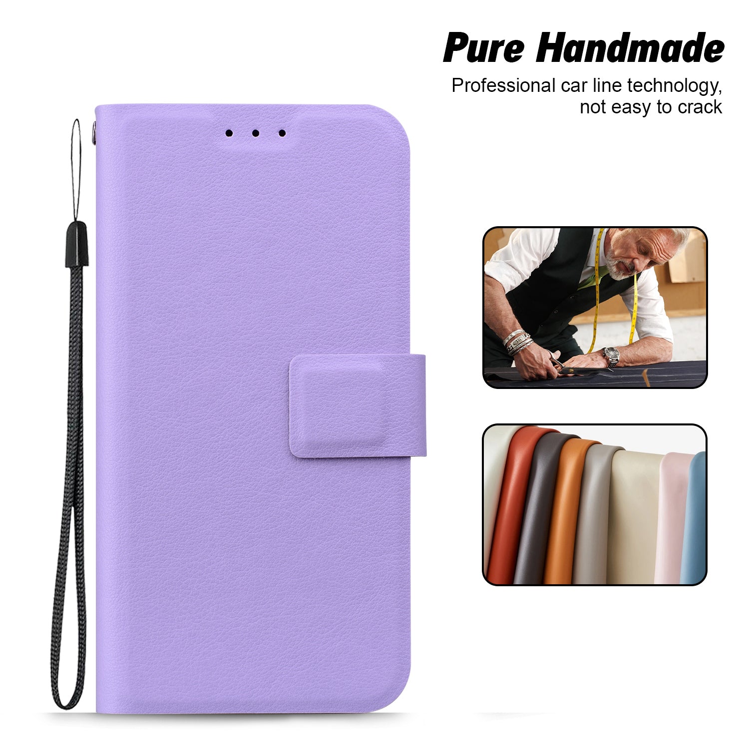 For Samsung Galaxy A06 Case Ultra-Thin PU Leather + TPU Phone Cover with Card Slot - Purple