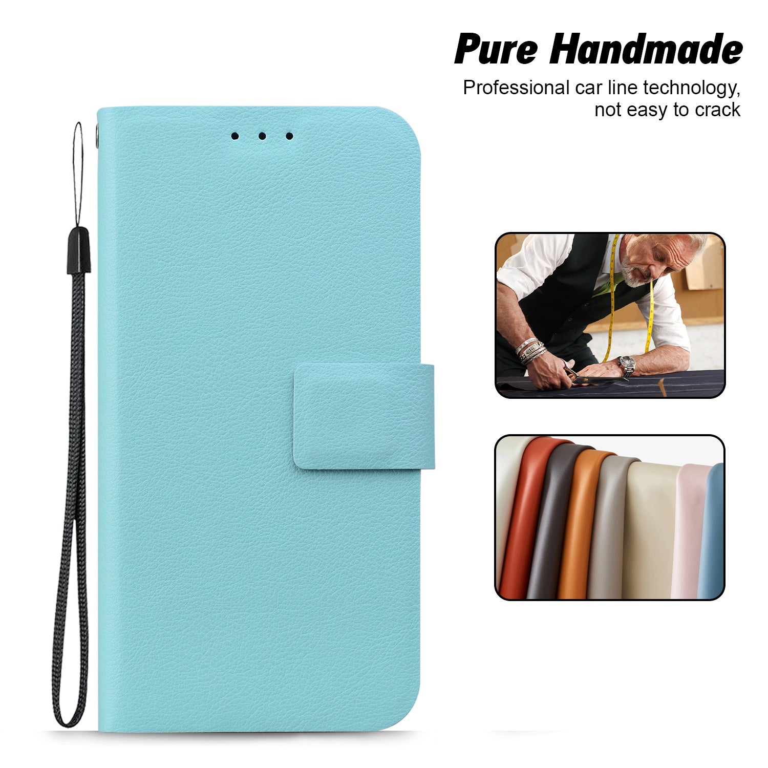 For Samsung Galaxy A06 Case Ultra-Thin PU Leather + TPU Phone Cover with Card Slot - Green