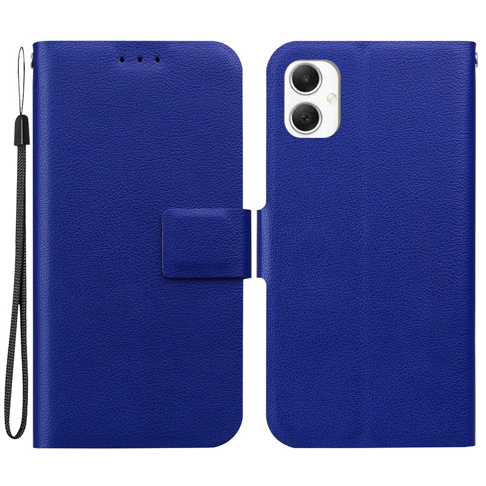 For Samsung Galaxy A06 Case Ultra-Thin PU Leather + TPU Phone Cover with Card Slot - Blue