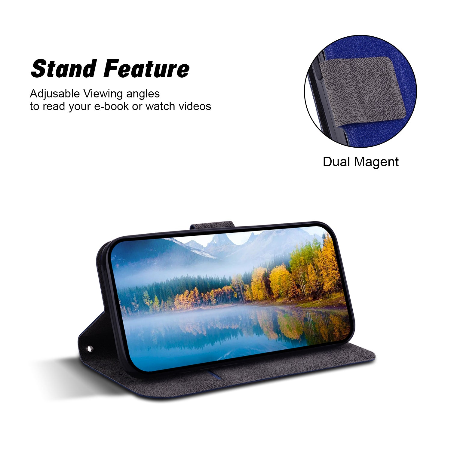For Samsung Galaxy A06 Case Ultra-Thin PU Leather + TPU Phone Cover with Card Slot - Blue