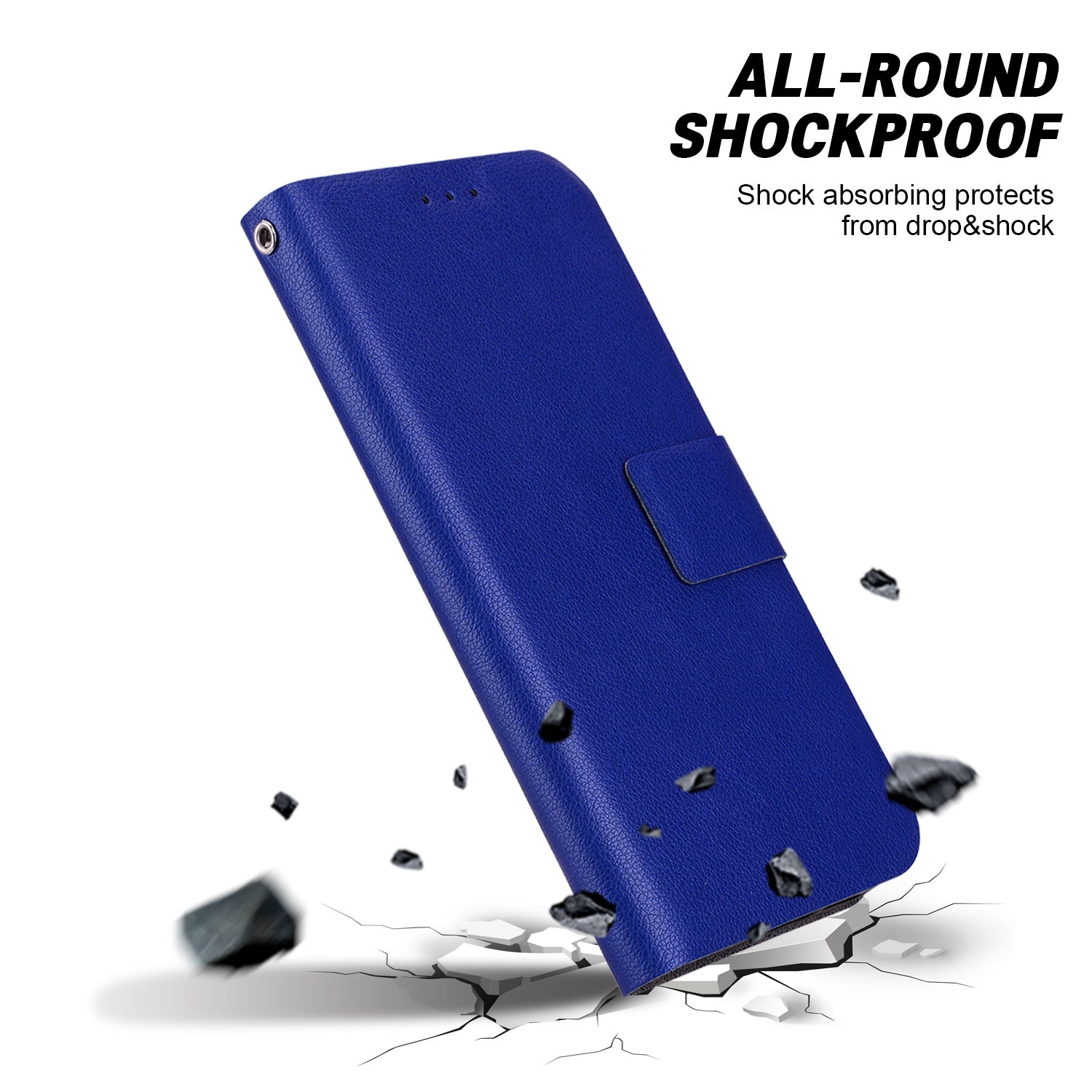 For Samsung Galaxy A06 Case Ultra-Thin PU Leather + TPU Phone Cover with Card Slot - Blue
