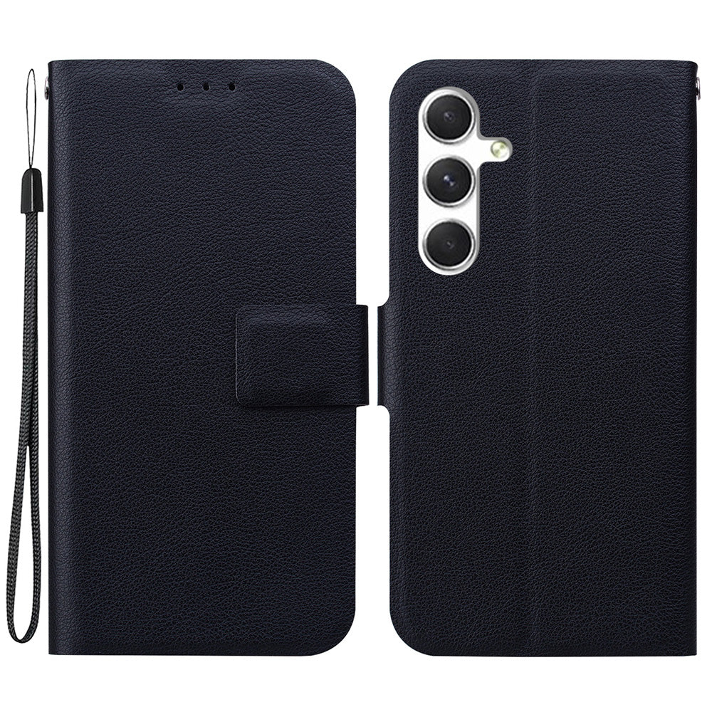 For Samsung Galaxy A16 5G  /  4G Case Ultra-Thin PU Leather + TPU Phone Cover with Card Slot - Black