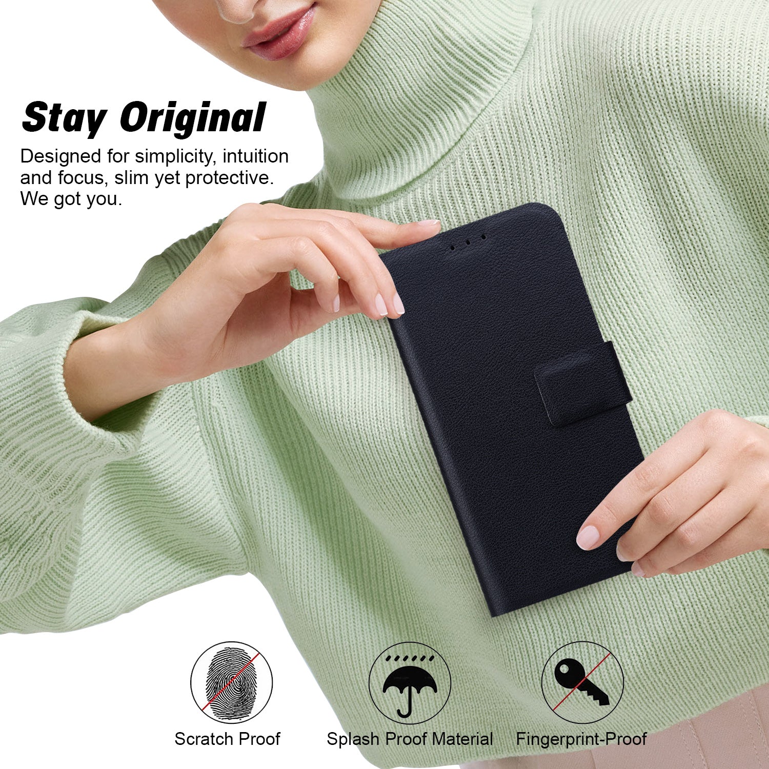 For Samsung Galaxy A16 5G  /  4G Case Ultra-Thin PU Leather + TPU Phone Cover with Card Slot - Black