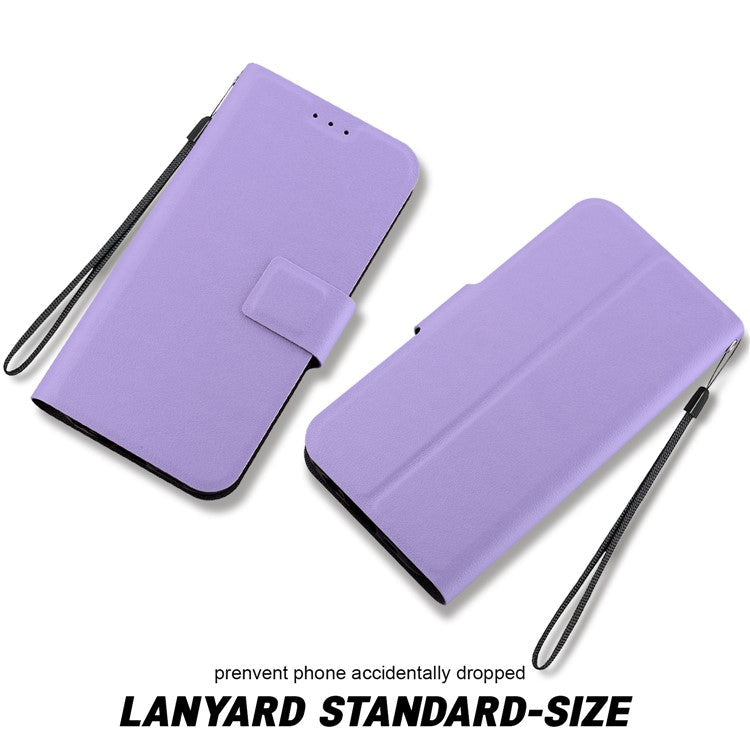 For iPhone 16 Case Ultra-Thin PU Leather + TPU Phone Cover with Card Slot - Purple