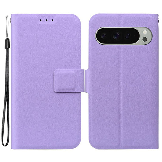 For Google Pixel 9 Pro  /  Pixel 9 Case Ultra-Thin PU Leather + TPU Phone Cover with Card Slot - Purple