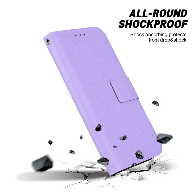 For Google Pixel 9 Pro  /  Pixel 9 Case Ultra-Thin PU Leather + TPU Phone Cover with Card Slot - Purple