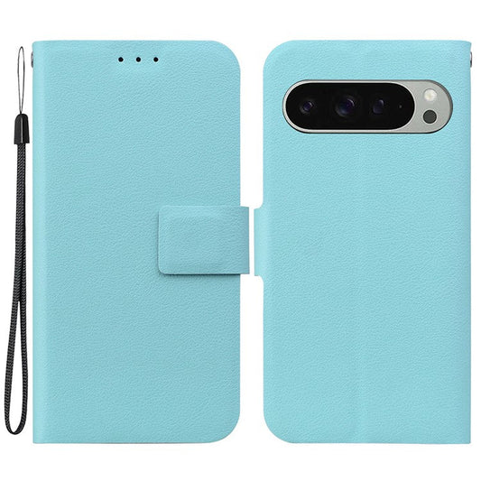 For Google Pixel 9 Pro  /  Pixel 9 Case Ultra-Thin PU Leather + TPU Phone Cover with Card Slot - Green