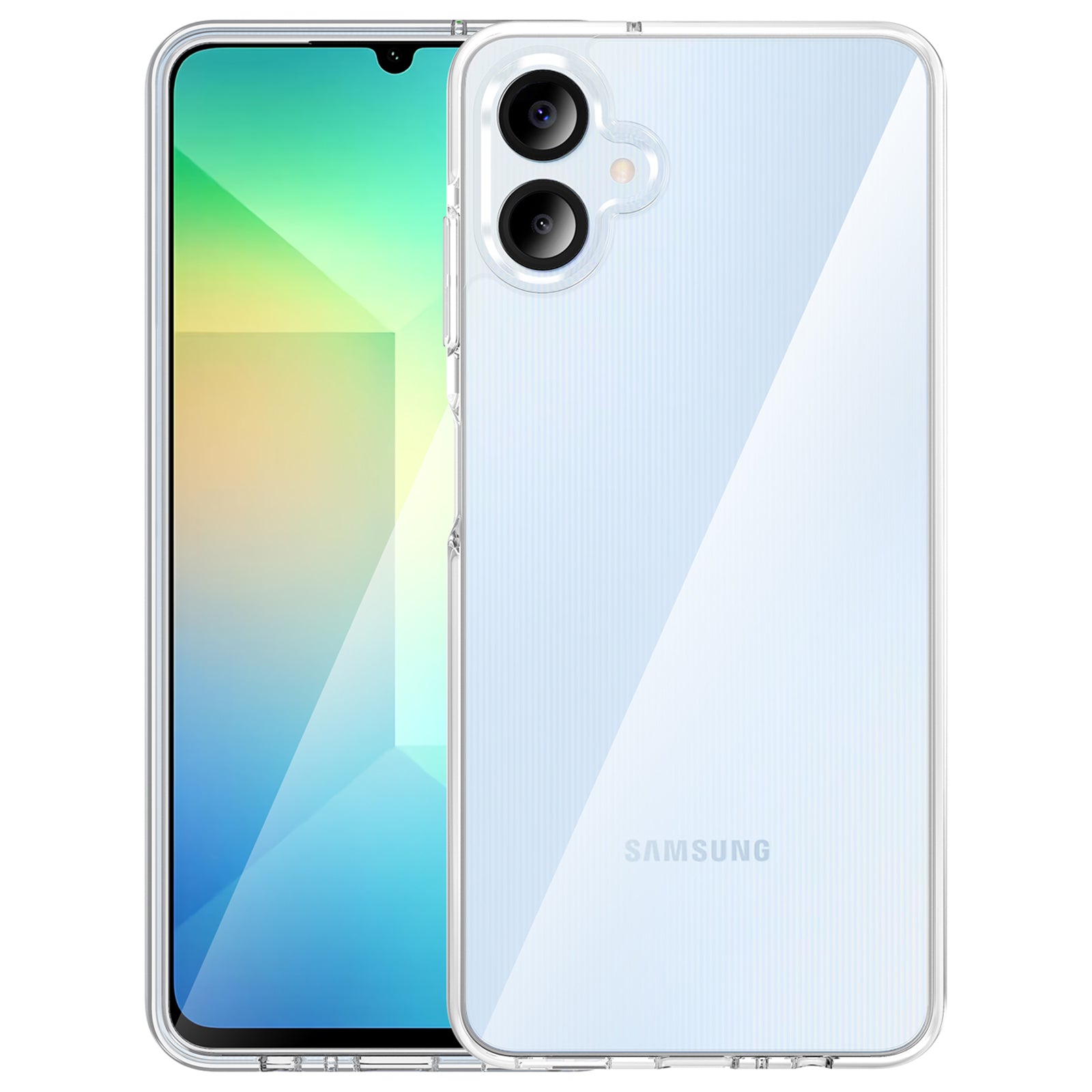 For Samsung Galaxy A06 Case PC + TPU Shockproof Clear Phone Cover - Transparent