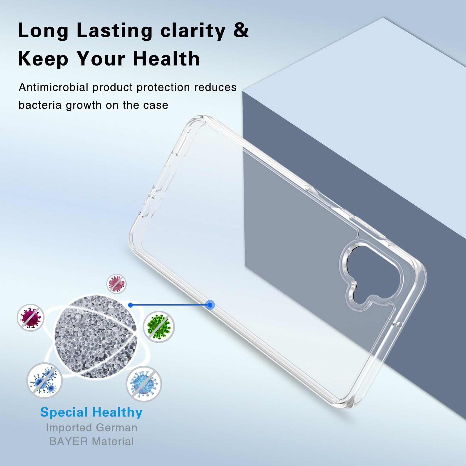 For Samsung Galaxy A06 Case PC + TPU Shockproof Clear Phone Cover - Transparent