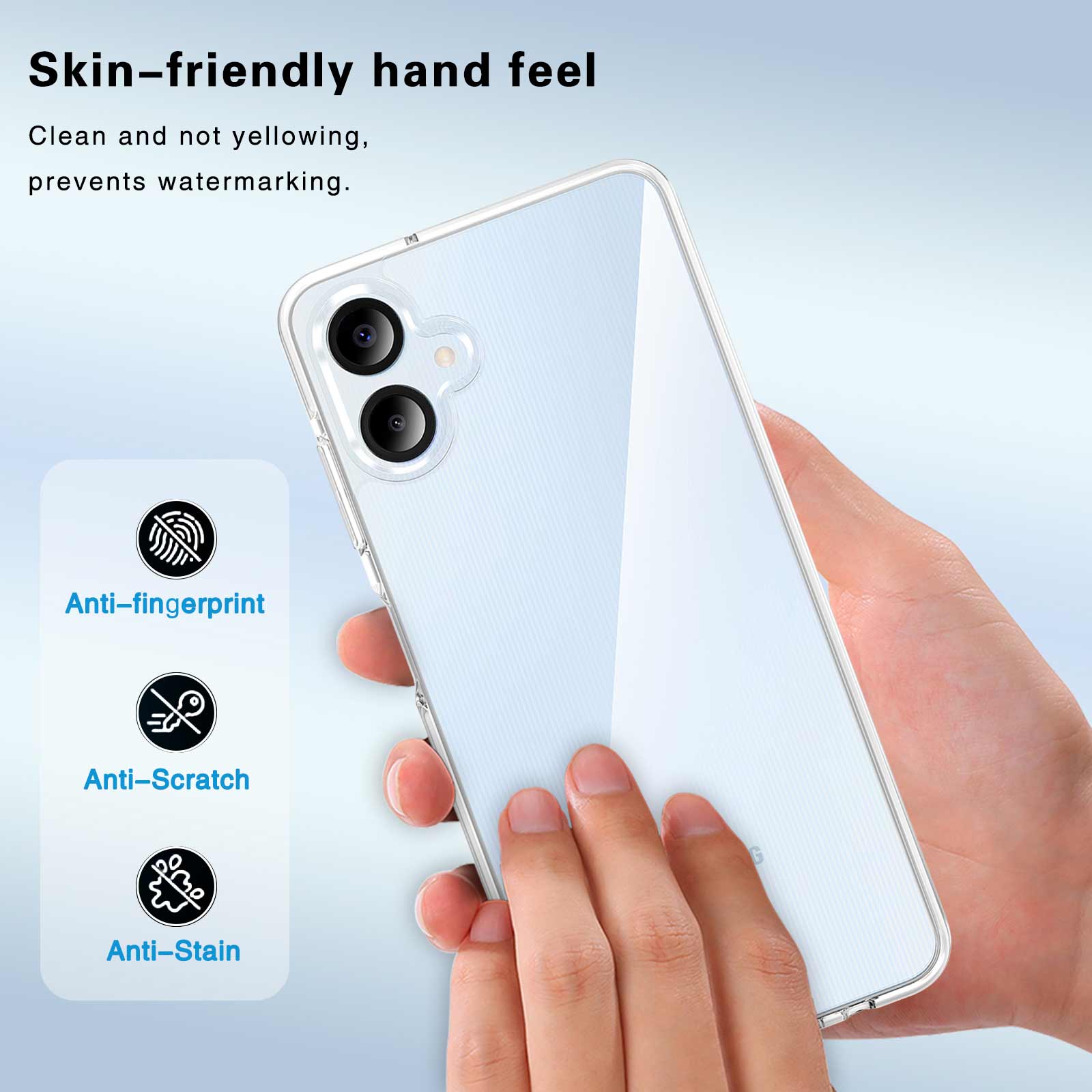 For Samsung Galaxy A06 Case PC + TPU Shockproof Clear Phone Cover - Transparent