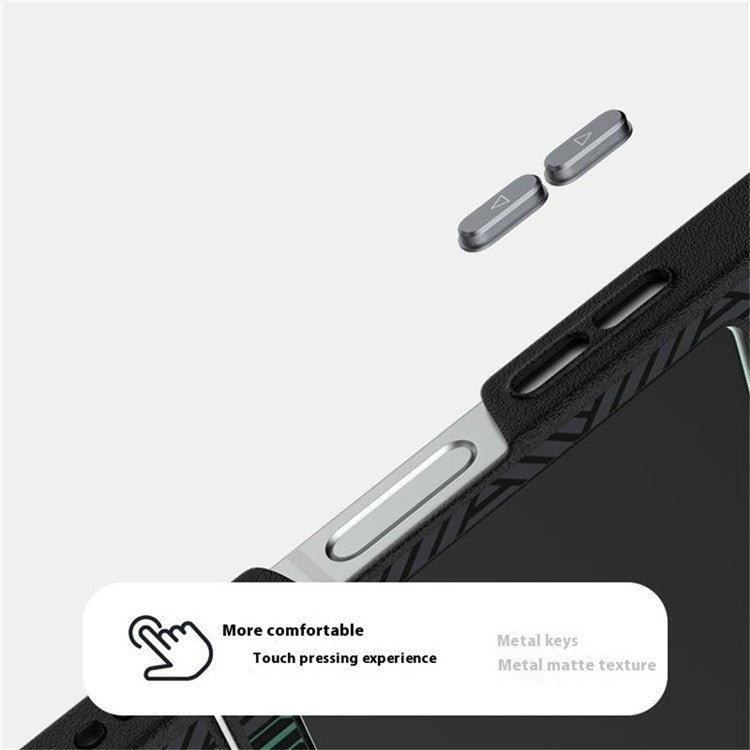 ABEEL For Samsung Galaxy Z Flip5 5G Case PC + Aluminum Alloy + PU Leather Phone Cover Compatible with MagSafe - Texture 2