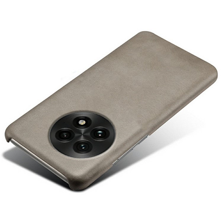 For OnePlus 13 Case Calf Texture PU Leather Hard PC Protective Phone Cover - Grey