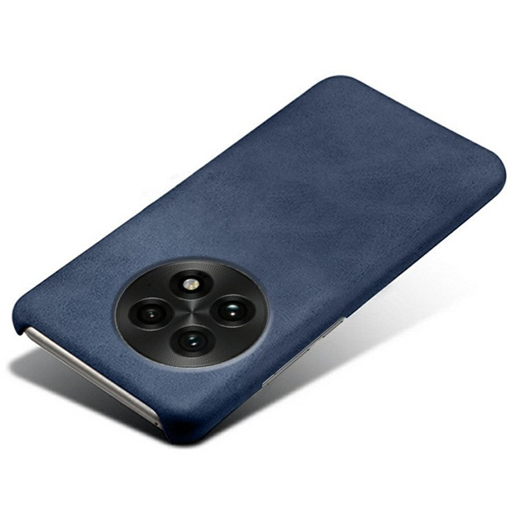 For OnePlus 13 Case Calf Texture PU Leather Hard PC Protective Phone Cover - Blue