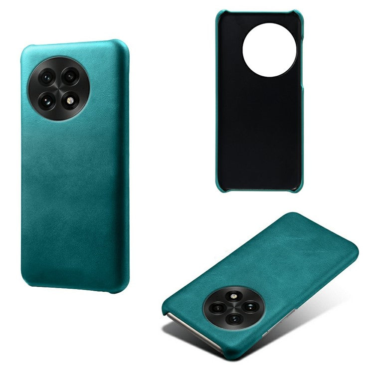 For OnePlus 13 Case Calf Texture PU Leather Hard PC Protective Phone Cover - Green