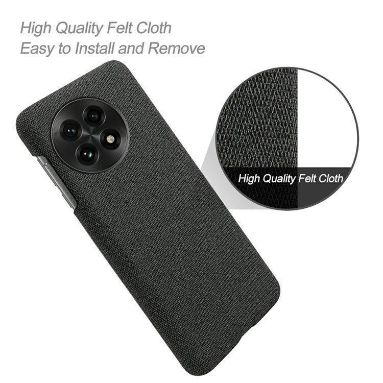 For OnePlus 13 Case Cloth Texture Anti-Scratch Protective PC Phone Cover - Black