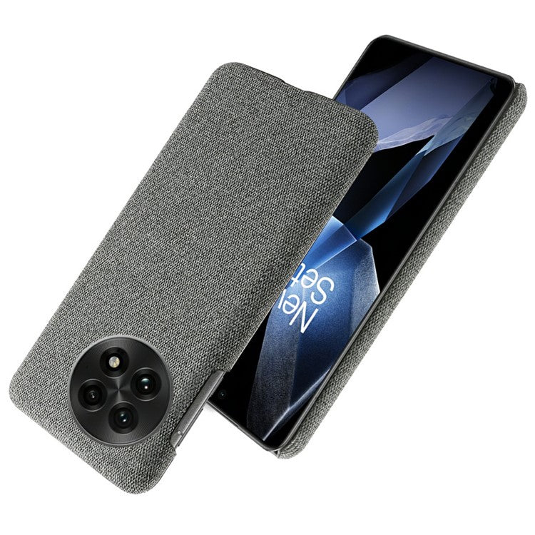 For OnePlus 13 Case Cloth Texture Anti-Scratch Protective PC Phone Cover - Grey