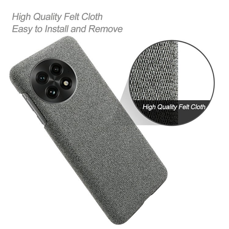 For OnePlus 13 Case Cloth Texture Anti-Scratch Protective PC Phone Cover - Grey
