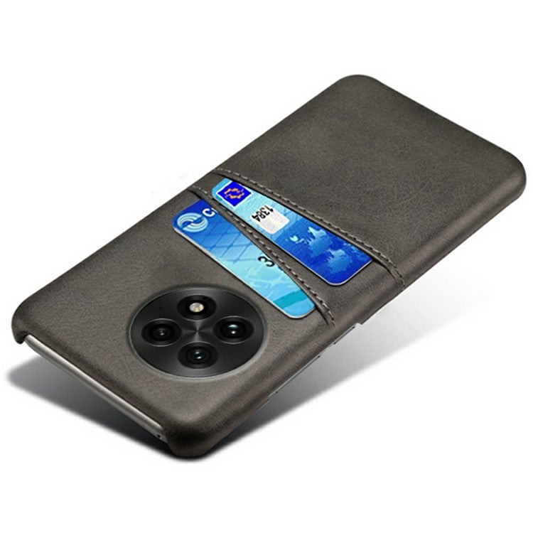 For OnePlus 13 Case Dual Card Slots PU Leather + Hard PC Phone Cover - Black