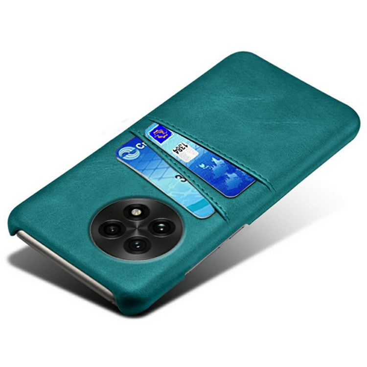 For OnePlus 13 Case Dual Card Slots PU Leather + Hard PC Phone Cover - Green