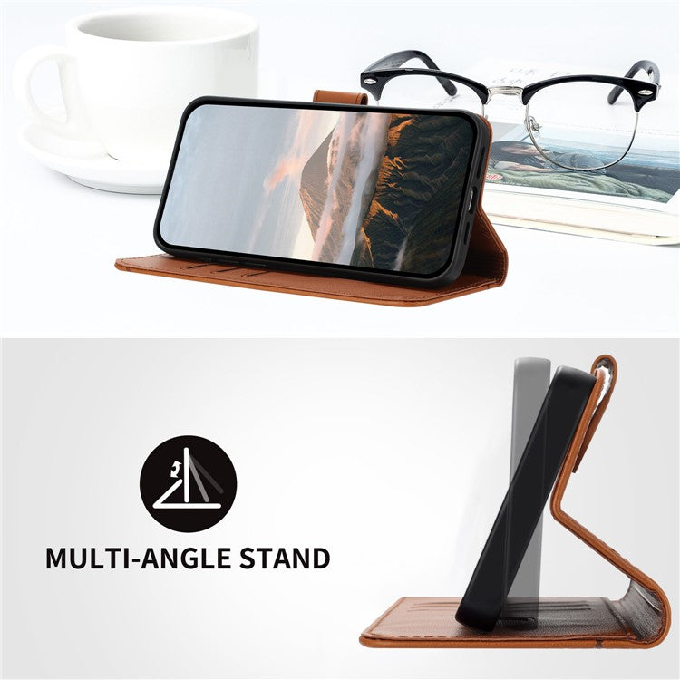 For Motorola Moto X50 Ultra 5G / Edge 50 Ultra 5G Case Triangle Imprint Leather Phone Cover with Lanyard - Coffee