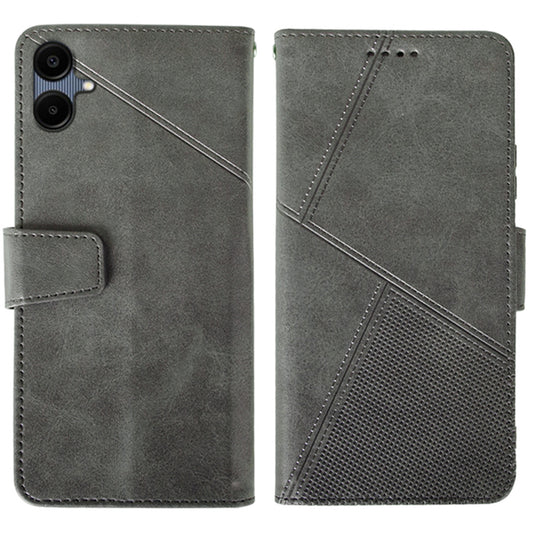 IDEWEI For Samsung Galaxy A06 Case Leather Wallet Phone Cover Stand Calf Texture - Grey