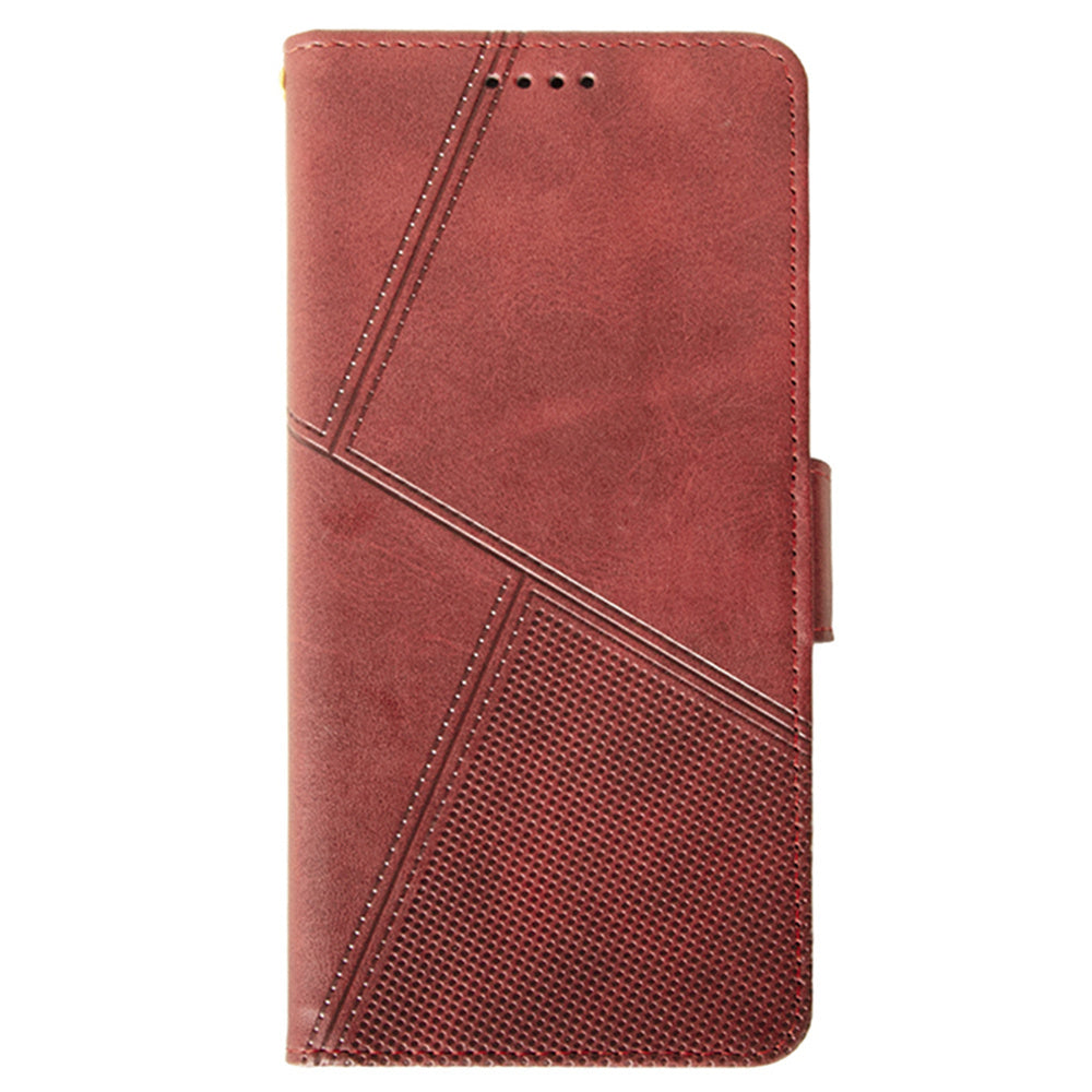 IDEWEI For Samsung Galaxy A06 Case Leather Wallet Phone Cover Stand Calf Texture - Red