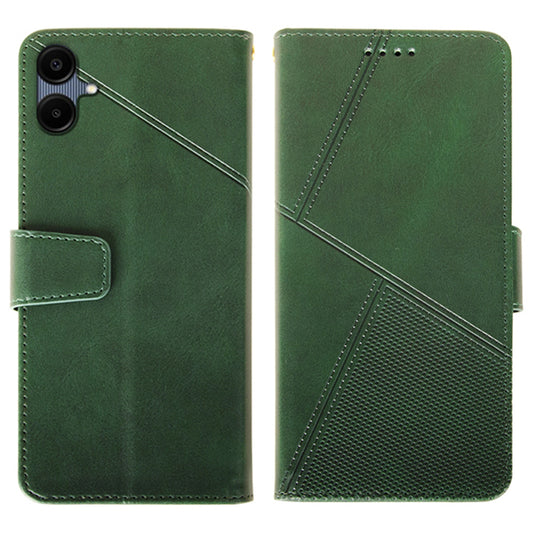 IDEWEI For Samsung Galaxy A06 Case Leather Wallet Phone Cover Stand Calf Texture - Green