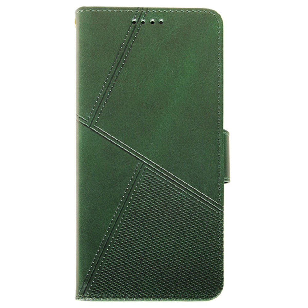 IDEWEI For Samsung Galaxy A06 Case Leather Wallet Phone Cover Stand Calf Texture - Green