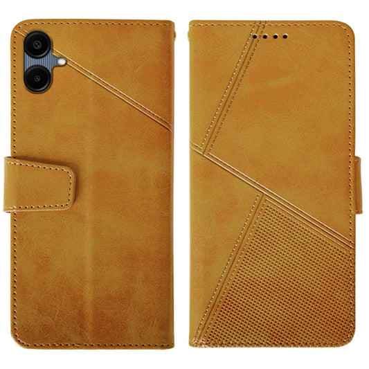 IDEWEI For Samsung Galaxy A06 Case Leather Wallet Phone Cover Stand Calf Texture - Brown