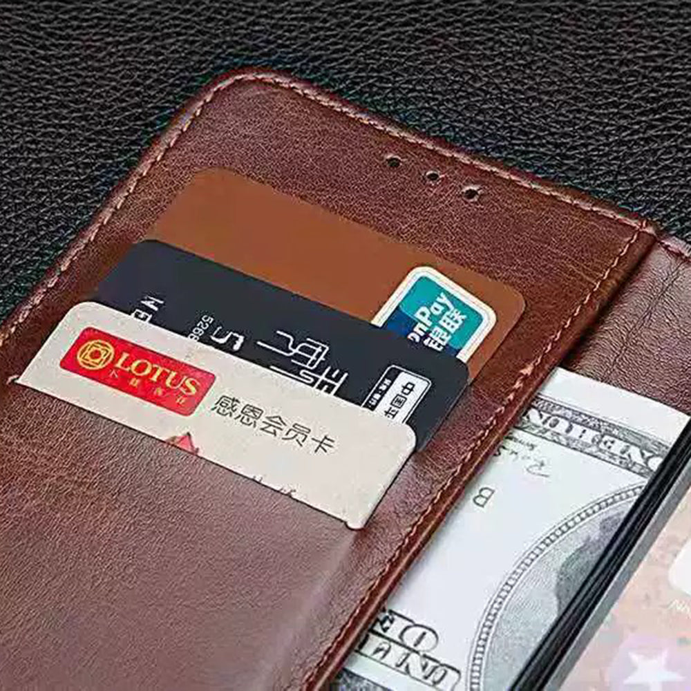IDEWEI For Samsung Galaxy A16 4G / 5G Stand Case Crazy Horse Texture Leather Phone Cover - Black