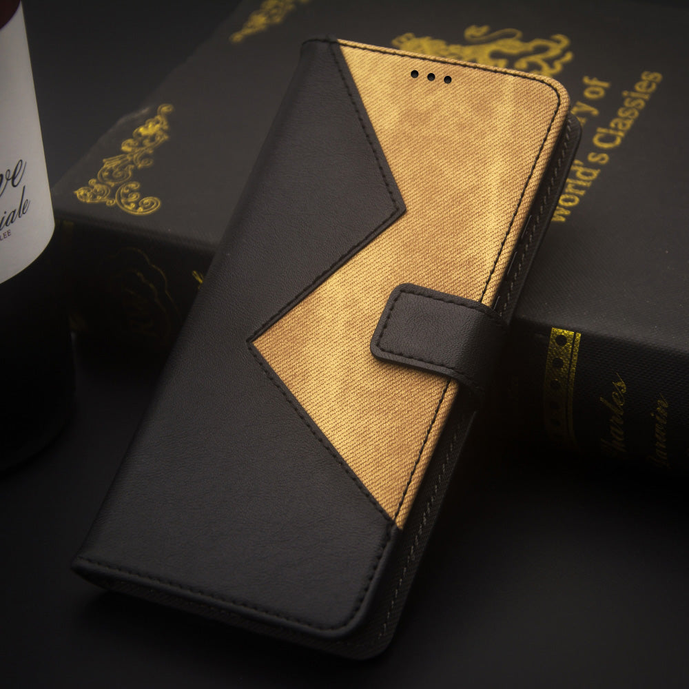 IDEWEI For Samsung Galaxy A16 4G / 5G Case Card Slots Splicing Color Leather Phone Cover - Black