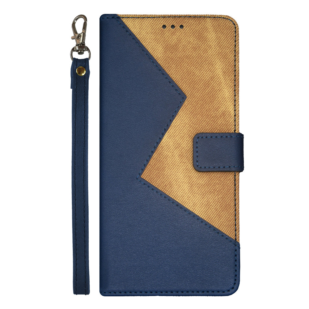 IDEWEI For Samsung Galaxy A16 4G / 5G Case Card Slots Splicing Color Leather Phone Cover - Blue