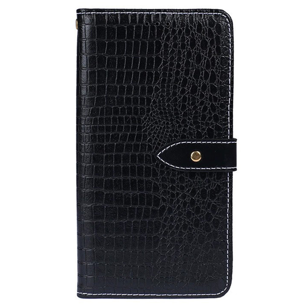 IDEWEI For Samsung Galaxy A16 5G  /  4G Case Crocodile Texture PU Leather Flip Phone Cover - Black