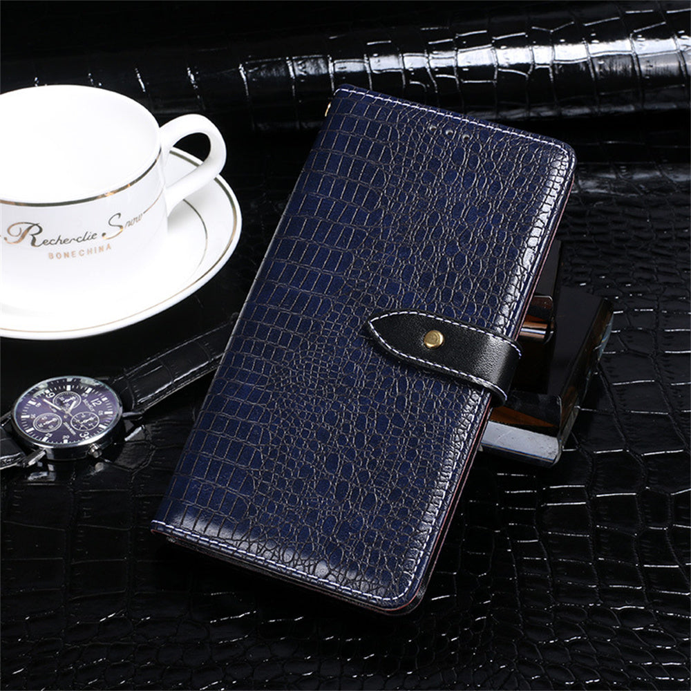 IDEWEI For Samsung Galaxy A16 5G  /  4G Case Crocodile Texture PU Leather Flip Phone Cover - Blue