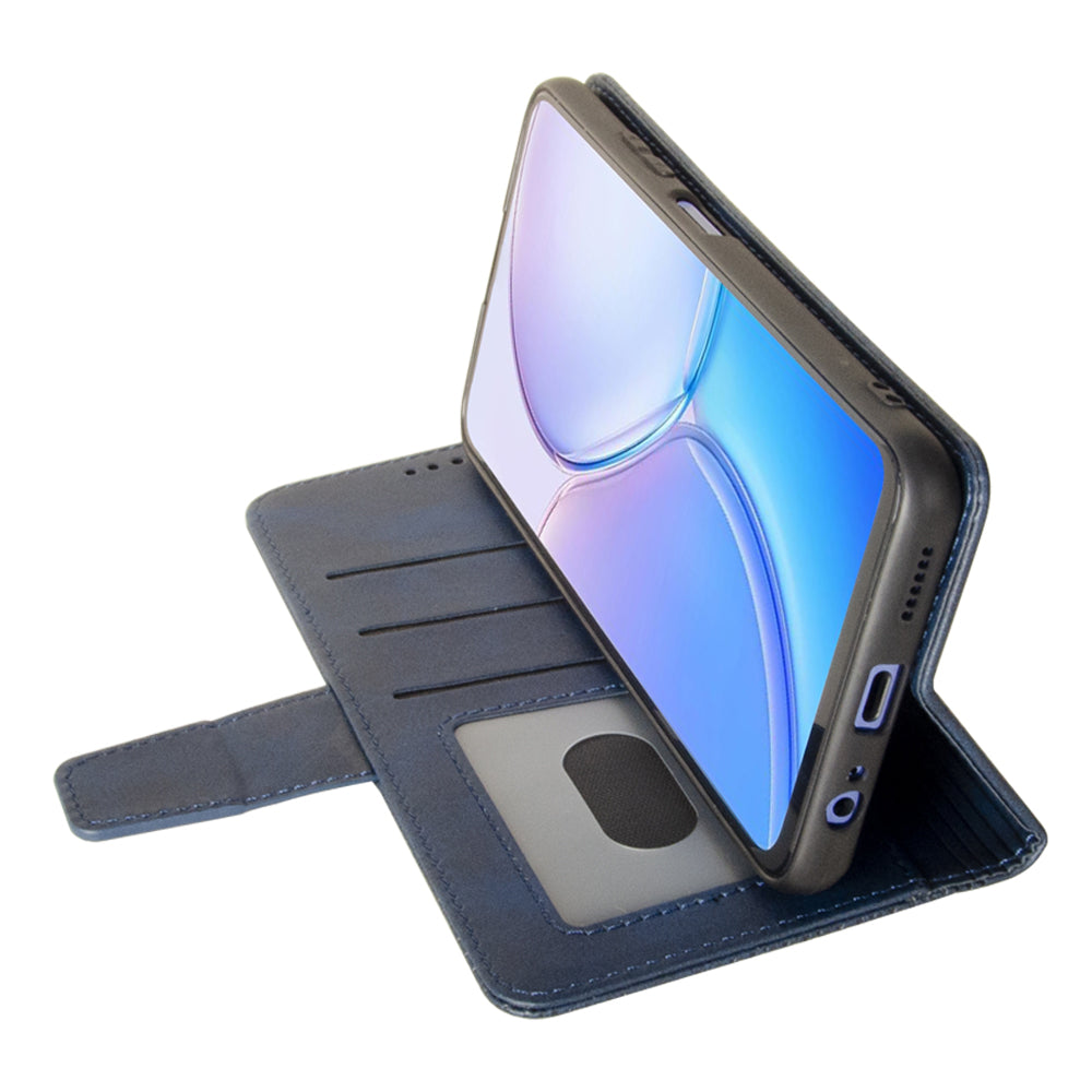 IDEWEI For Samsung Galaxy A16 5G  /  4G Case Leather Wallet Phone Cover Stand Calf Texture - Blue