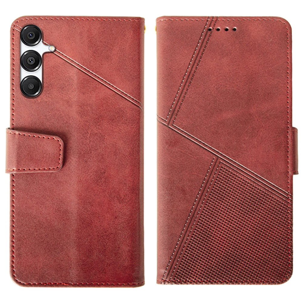 IDEWEI For Samsung Galaxy A16 5G  /  4G Case Leather Wallet Phone Cover Stand Calf Texture - Red