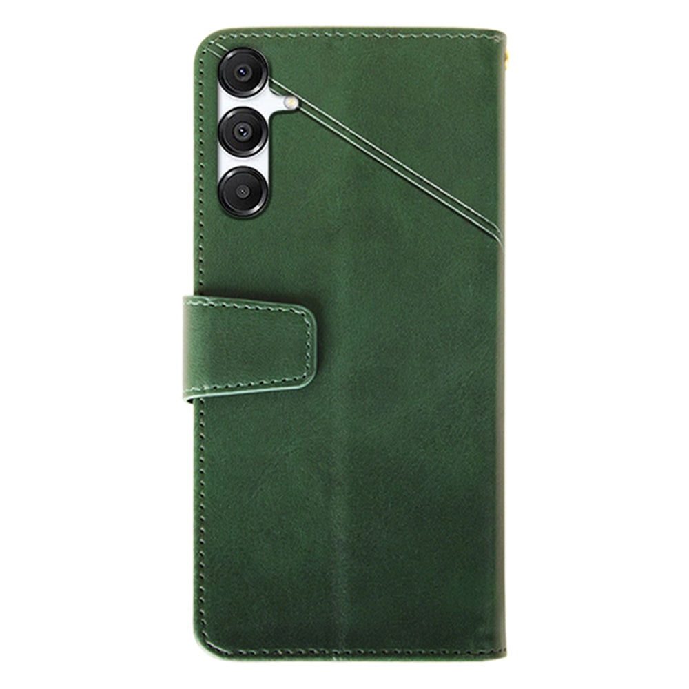 IDEWEI For Samsung Galaxy A16 5G  /  4G Case Leather Wallet Phone Cover Stand Calf Texture - Green
