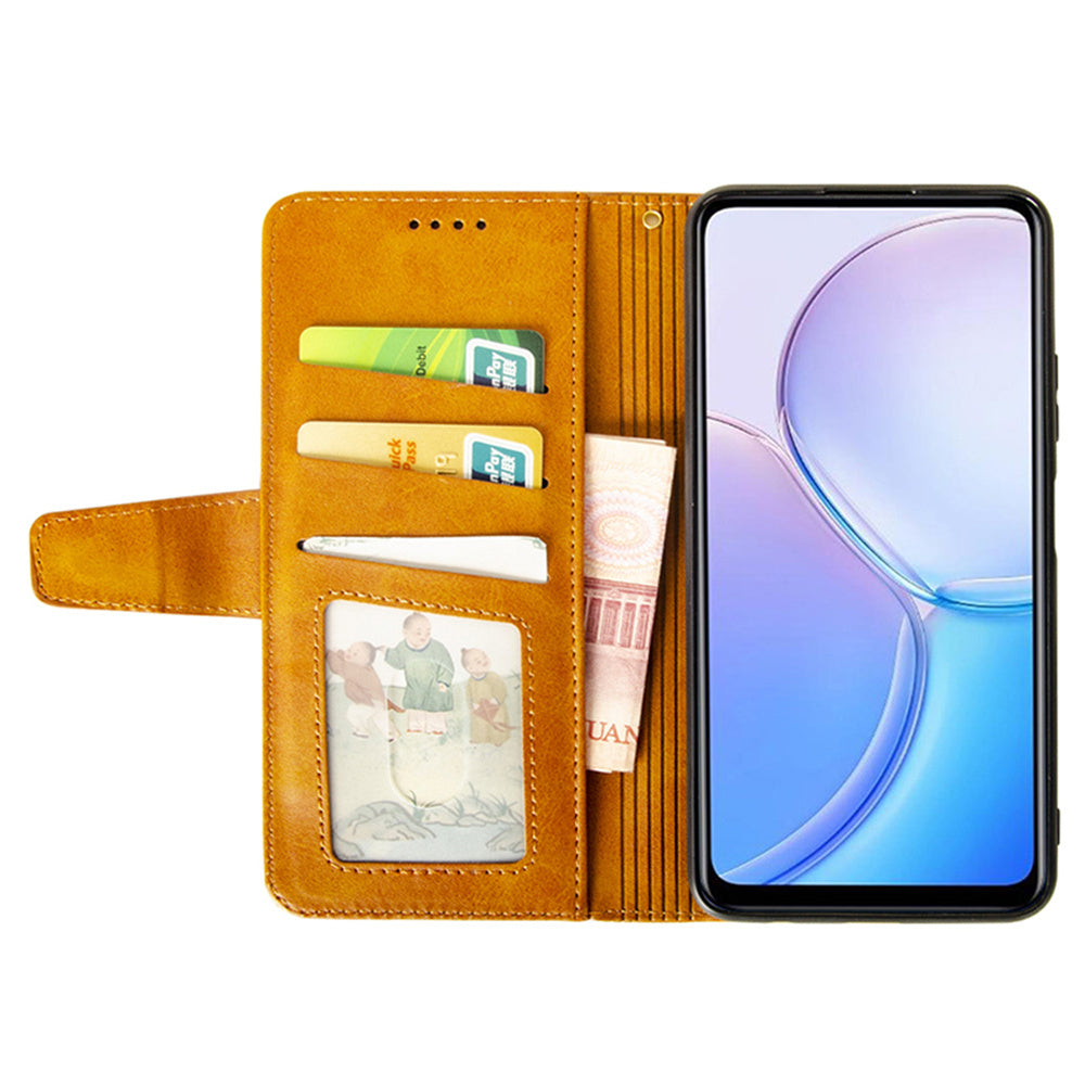 IDEWEI For Samsung Galaxy A16 5G  /  4G Case Leather Wallet Phone Cover Stand Calf Texture - Brown
